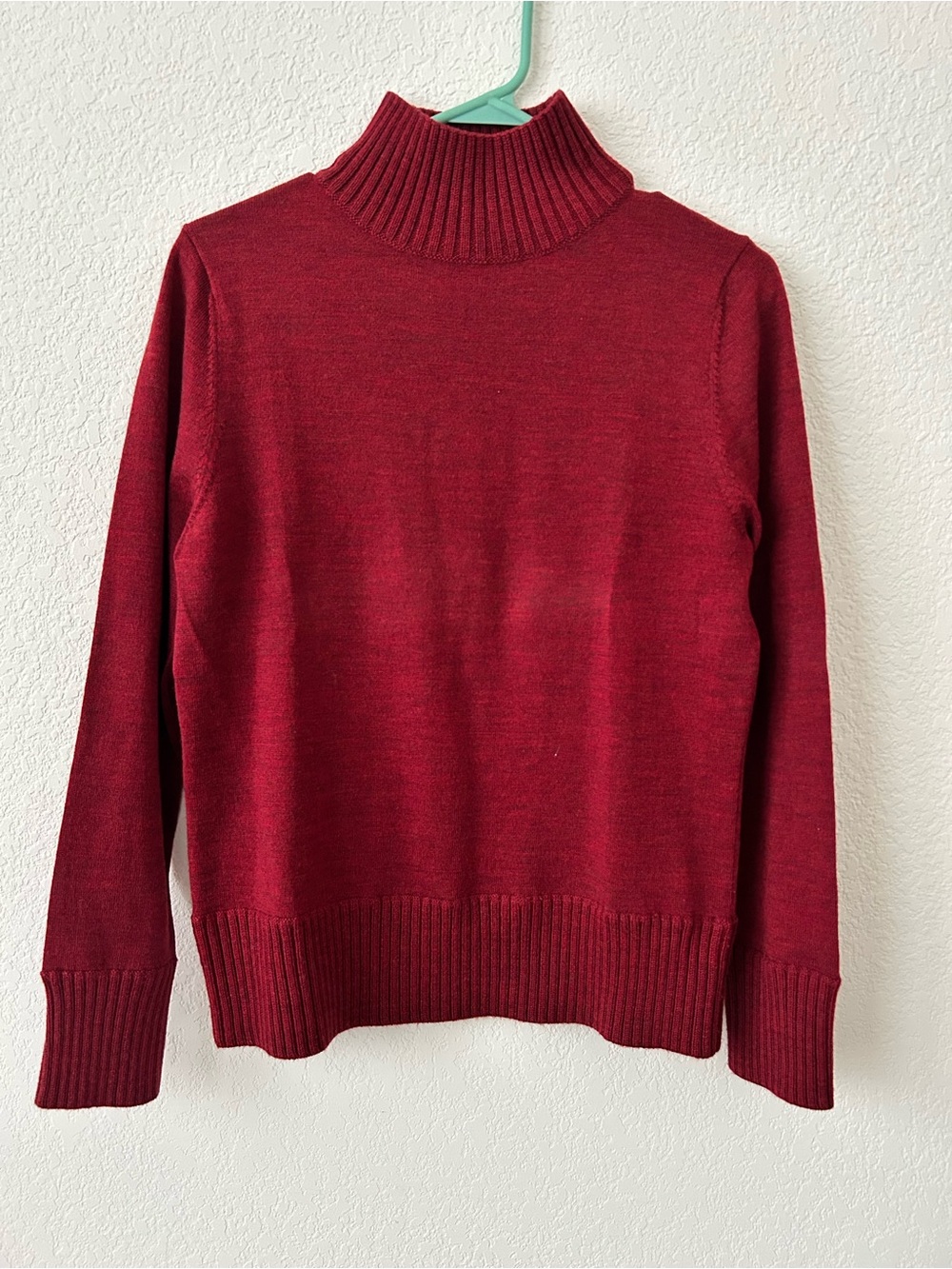 Classic Red Turtleneck Sweater - Women's 100% wool